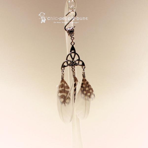 Kettenanhänger Traumfänger Feder punkte dots rot